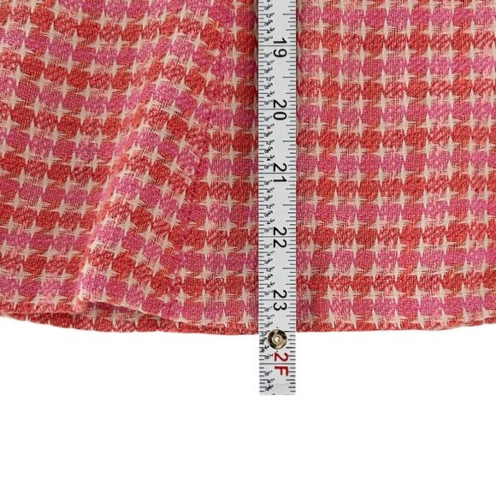 Ann Taylor Linen Blend Pink Orange Tweed Flared‎ Skirt NWT (8) - Picture 14 of 16